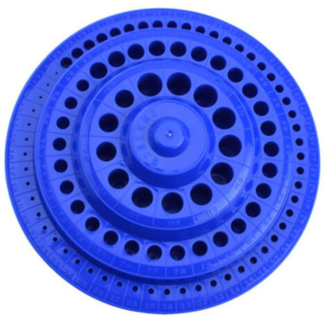 Ahlsen Organizador de almacenamiento de brocas de plástico duro de 1-13mm, soporte para brocas de uñas con 100 agujeros para taladro Dental