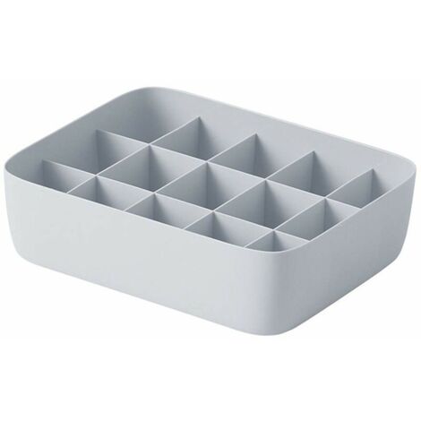 Ahlsen Organizer mit 15 Fächern, Schublade, Schrank, Socken, Unterwäsche, Behälter, Schreibtisch-Aufbewahrungsbox (grau)