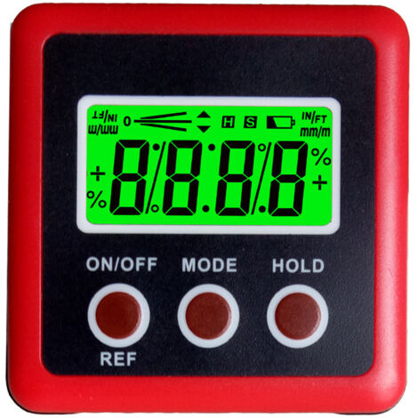Ahlsen Outil de recherche d'angle magnétique pour scie à table magnétique - Inclinomètre numérique - 0 sur 90 degrés Angle Cube Rapporteur numérique Jauge