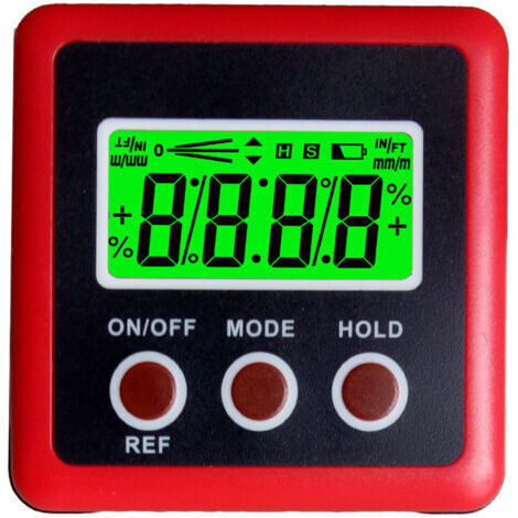 Ahlsen Outil de recherche d'angle magnétique pour scie à table magnétique - Inclinomètre numérique - 0 sur 90 degrés Angle Cube Rapporteur numérique Jauge
