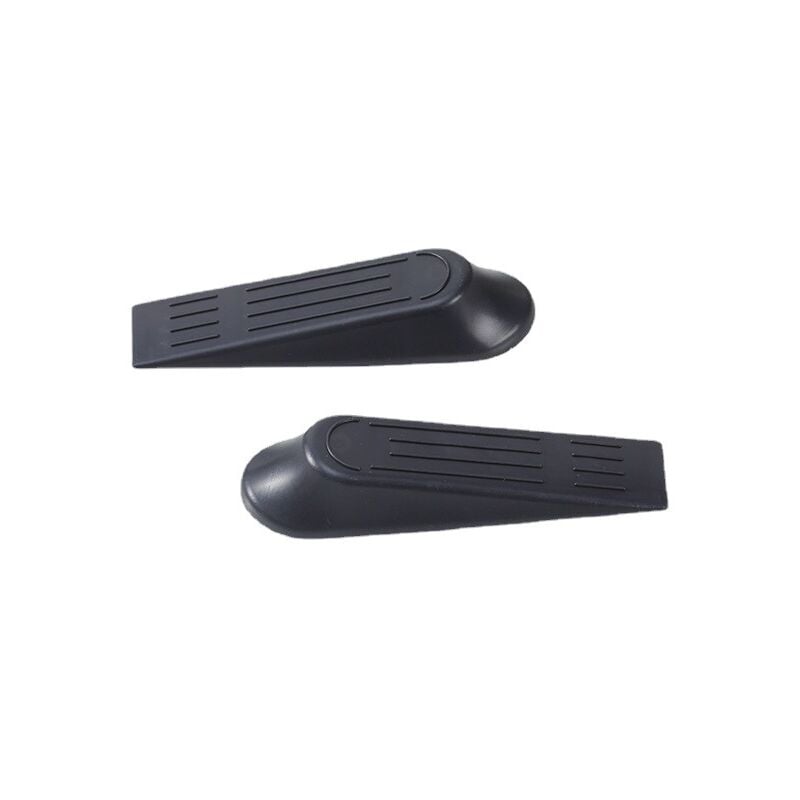 Pack of 10 floor door wedges, non-slip floor door stops, plastic floor door stops (black) - Ahlsen