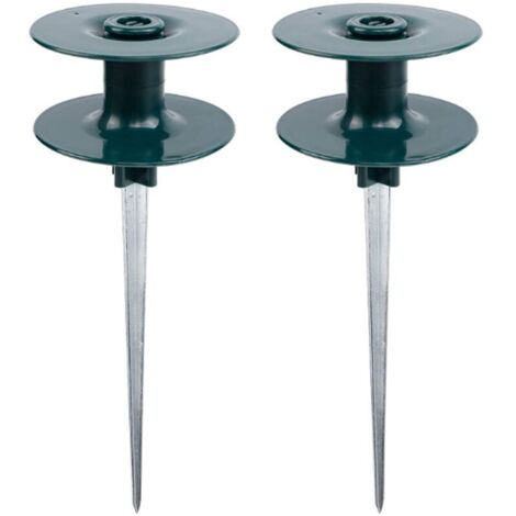 Ahlsen Pack of 2 garden hose guides, sturdy, rust-proof zinc with dark green metal stake for watering, water hose guides, zinc stake guide