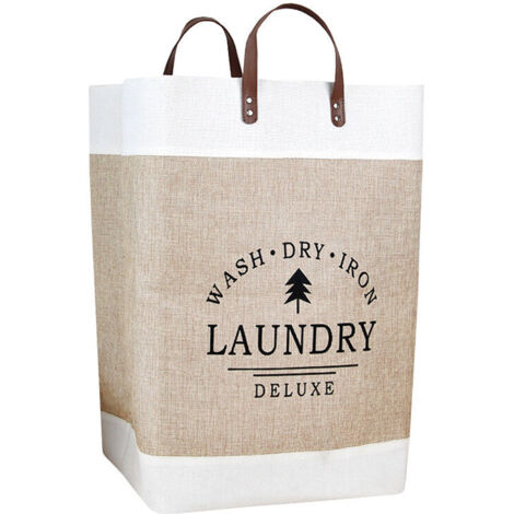 Ahlsen Panier à Linge Pliable Corbeilles à Linge pour Chambre à Coucher Organisateur de Stockage Paniers à Linge Décoratifs Imperméable Poignée Salle de Bains Maison 35x56cmn, une pièce，