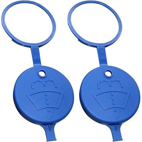 Ahlsen Paquete de 2 cubiertas azules para tanque de limpiaparabrisas, adecuadas para tanque de agua de automóvil con sistema de limpieza, tapa de repuesto para tanque de agua de limpiaparabrisas