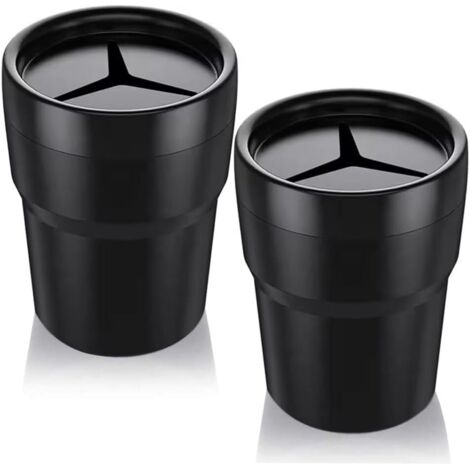 Ahlsen Paquete de 2 mini porta bolígrafos de PVC para coche, monedero, portavasos, color negro