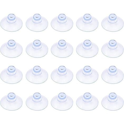 Ahlsen Paquete de 20 ventosas pequeñas de plástico transparente, sin ganchos, 30 mm