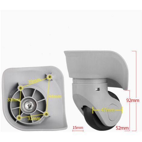 Ahlsen Par de ruedas universales para maleta, de goma duradera, silenciosas, multidireccionales, ruedas de reparación de repuesto para equipaje (pequeño gris, paquete de 2)