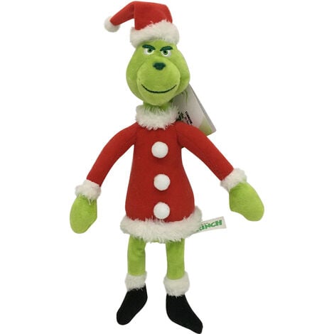 Ahlsen Peluche Grinch 12,5 pouces, un animal en peluche vert réaliste pour la décoration de la maison, le jouet Grinch Une famille et des amis