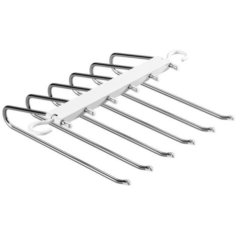 Ahlsen Percha multifunción para pantalones, múltiples perchas mágicas para guardar vaqueros, pantalones, ropa, toallas, percha de viaje plegable, paquete de 2, color blanco