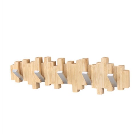 Ahlsen Perchero de pared de madera - forma de árbol - 5 ganchos