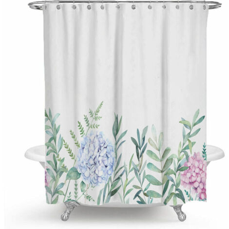 Ahlsen Perle Rare Rare Polyester-Vorhang, 150 x 180 cm, grüne Blätter, Blumen