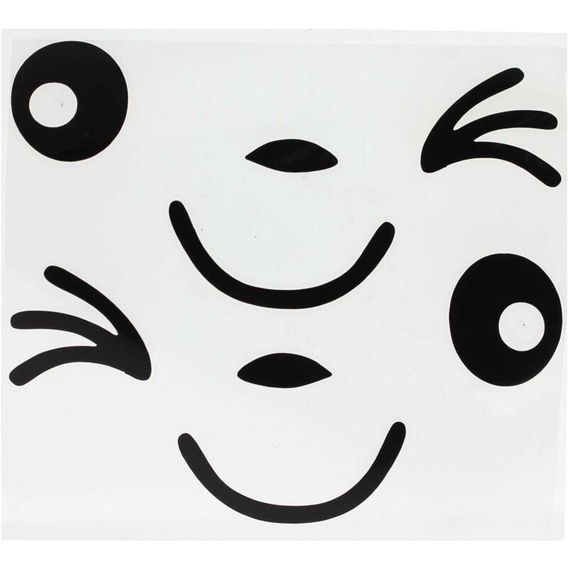 Ahlsen - Piece Smile Face Design 3D Sticker Decoration Sticker for Car Rearview Mirror Car Rearview Mirror Black