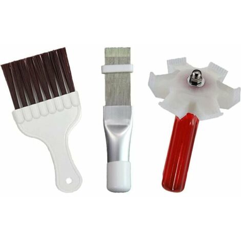 Ahlsen Pieza de cepillo de limpieza de aletas de condensador de aire acondicionado, kit de limpieza más suave de aletas de condensador de acero inoxidable