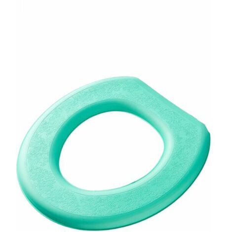 Ahlsen Pieza de cojín de asiento de inodoro de espuma EVA impermeable, almohadilla de asiento de inodoro pastosa lavable, alfombrilla en forma de O, verde