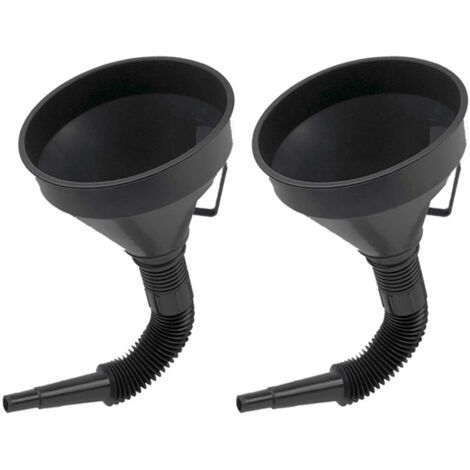 Ahlsen Pieza de embudo de gasolina grande, embudo de aceite de motor de plástico flexible, embudo de filtro con filtro para motocicleta, automóvil, gasolina y uso doméstico