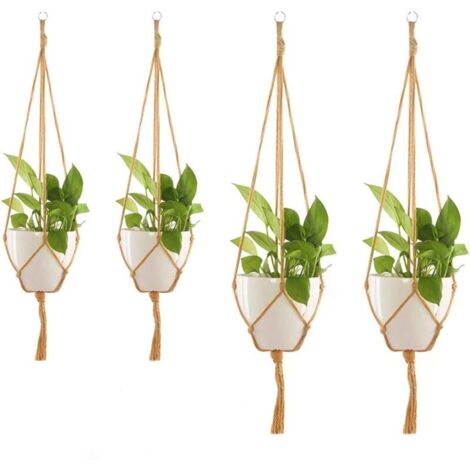 Ahlsen Pieza de macramé para colgar plantas, cuerda para colgar cuerdas para plantas, flores, decoración de jardín interior y exterior