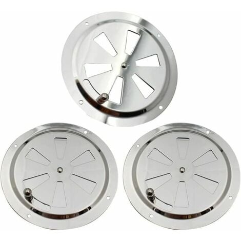 Ahlsen Pieza de rejilla de ventilación redonda Roseta de ventilación de acero inoxidable Rejilla de ventilación de 125 mm Ventilador de branquias de ventilación ajustable para fumadores Autocaravanas