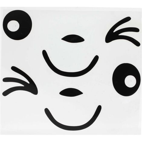 Ahlsen Pieza Sonrisa Diseño de Cara Etiqueta 3D Decoración Etiqueta para Espejo Retrovisor de Coche Espejo Retrovisor de Coche Negro