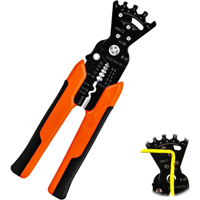 Pince a Denuder Electrique 5 en 1, Pince à Dénuder Multifonctionnelle Automatique, Pince à Sertir Coupe-Câble Électrique, Pince à Dénuder