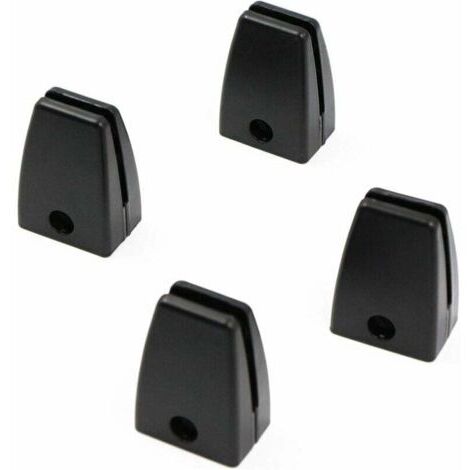 Ahlsen Pince à Verre d'étagère Support de Verre Fixation Par Pince 4 PCS Support Robuste en Alliage d'aluminium d'accessoires de Bureau Accessoires de Meubles Durables et Anti déformation.Noir，
