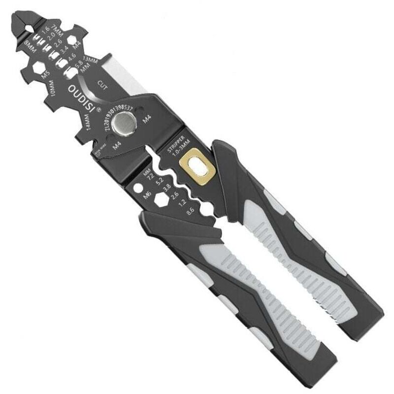 Ahlsen - Pince multifonctionnelle en acier au chrome-vanadium, électricien, défilage, sertissage, dénudage, coupe, enroulement, outils de serrage