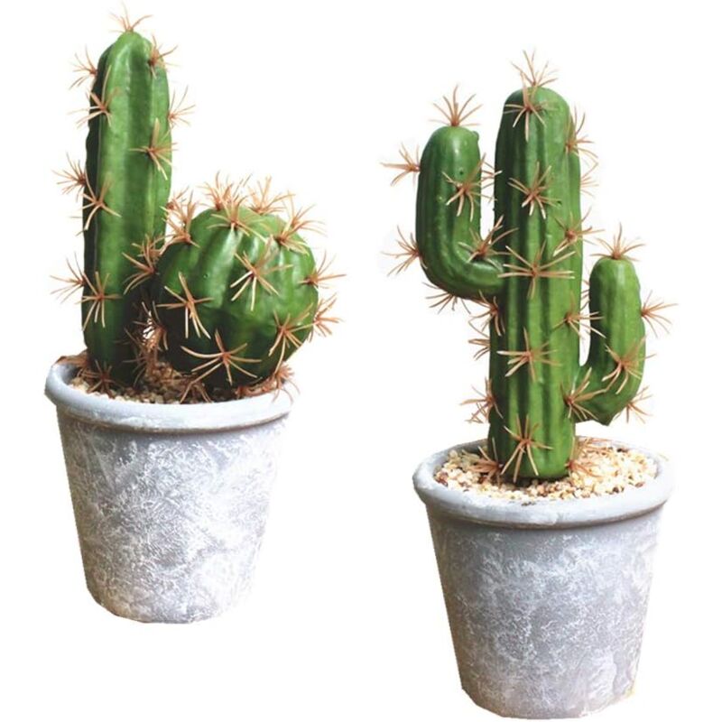 Ahlsen - Plantes Succulentes Artificielles Faux Cactus-Decorative Faux Plantes Succulentes En Pot Faux Cactus Cactus Avec Pierre Et Sable, Faux