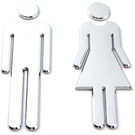 Ahlsen Plaque de Porte Femmes et Hommes,Signe Toilette, WC Sign,Symboles de WC Hommes Femmes Signe Toilette pour Porte Panneau WC Homme Femme Panneau Toilette Signe de Porte Salle de Bain