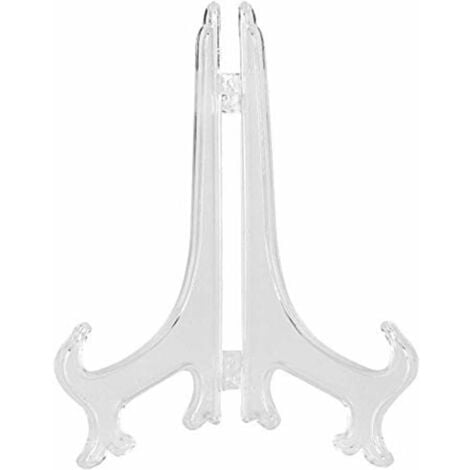 Ahlsen Plastique Transparent chevalets ou Plaque de Support pour Photos, PorteAssiettes en Plastique Blanc se Pliant par 20PCS, Cadre pour Cadre d'image Support pour présentoir décoratif(17CM)