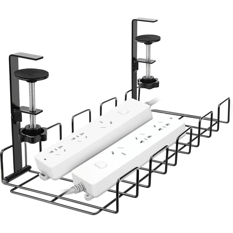 Plateau de Gestion des Câbles sous Le Bureau, sans perçage, Plateau de Câbles avec Pince, Chemin de Câbles étagère de câbles sous Le Bureau pour la