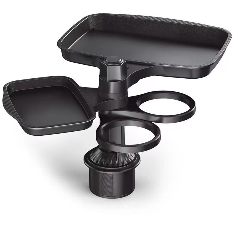 Ahlsen - Plateau porte-gobelet de voiture - Extenseur de tasse de voiture - Plateau pivotant 4 en 1 - Plateau de nourriture de voyage réglable