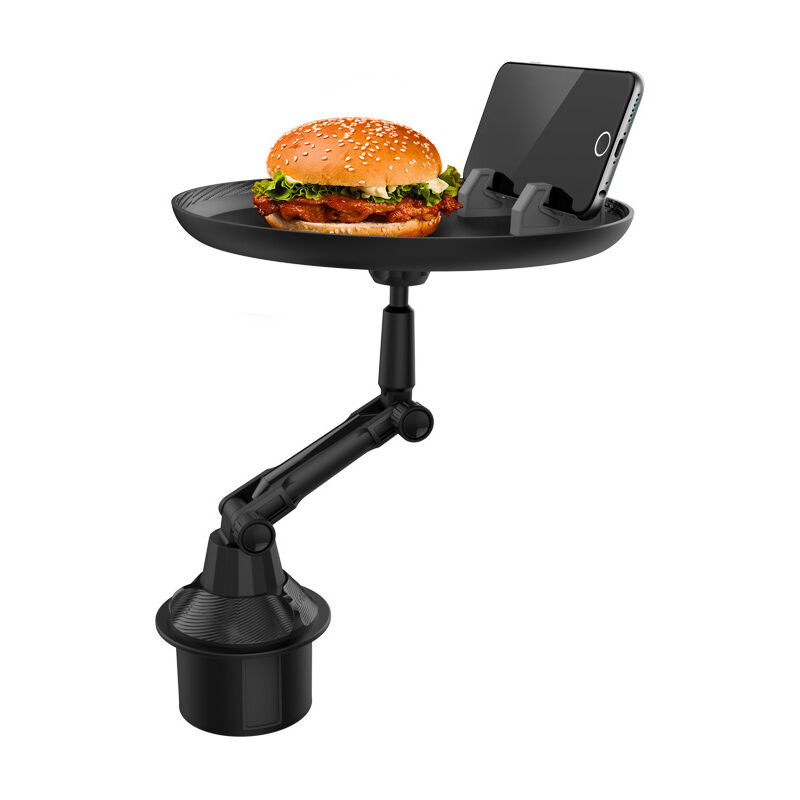 Ahlsen - Plateau Porte Gobelet de Voiture, Plateau Repas Voiture Pivotant à 360°, Plateau Voiture Manger avec Fente Téléphone Portable, Plateau de