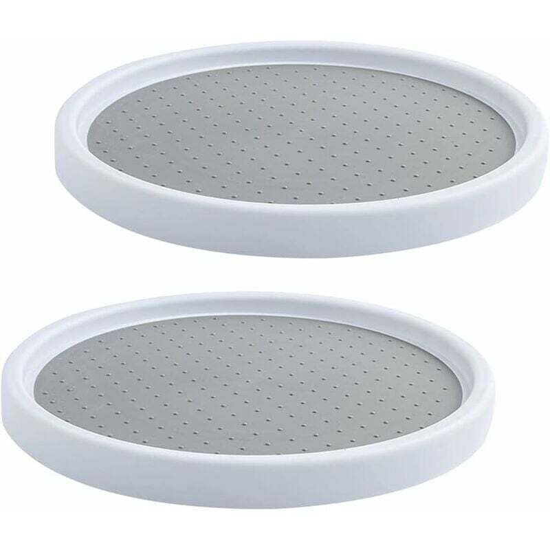 Ahlsen - Plateau Tournant en Plastique pour Epices, 2 Pièces Plateau Tournant Epices Rangement Rond, Etagere a Epices Plateau Pivotant, Plateau