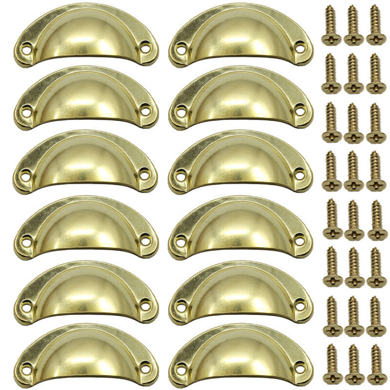 Poignée Bouton de Porte Décoration Rétro pour Meuble Tiroir Poignée de Coquille Vintage pour Tiroir Armoire Meuble Cuisine Fer Incurvé Bouton de
