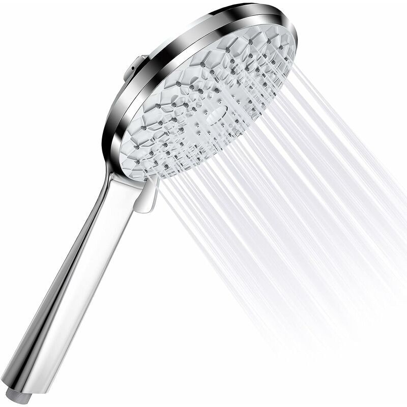 Ahlsen - Pommeau de douche 6 types de jets, Argenté