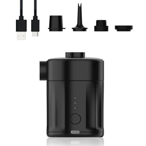 Ahlsen Pompe à air portable pour les gonflables, pompe à air électrique Pumple rechargeable Pompe Ultra-MinI (noir)