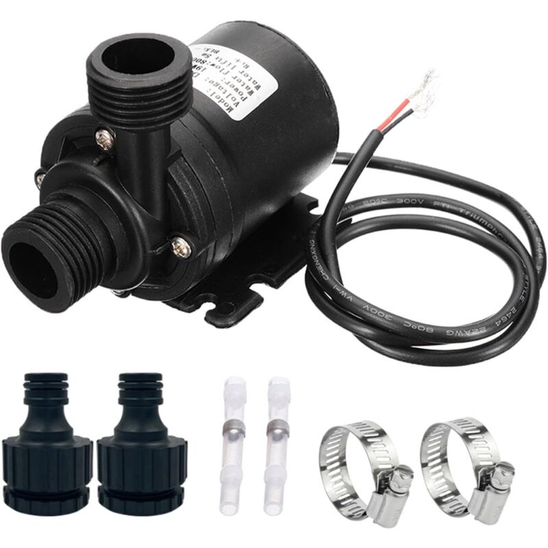 Pompe submersible sans balais pour perceuse - DC12 v 5 m 800 l/h - Pompe à eau sale silencieuse - Pompe de forage électrique - Pompe submersible