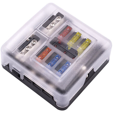 Ahlsen Portafusibles para caja de fusibles, bloque de fusibles automático Ato/ATC con indicador LED, pegatina de cubierta protectora a prueba de humedad para automóviles, camiones, barcos, marinos, ve
