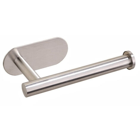 Ahlsen Portarrollos de papel higiénico On and Off, soporte premium sin taladrar, portarrollos de papel higiénico de acero inoxidable de pared para cocina y baño, color plateado