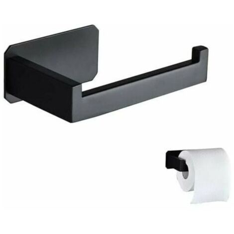 Ahlsen Porte Papier Toilette Inox Original Porte Papier Toilette Mural Sans Perçage Porte Papier Toilette Noir 3M Adhésif Pour Décoration Salle De Bains WC Cuisine Accessoire