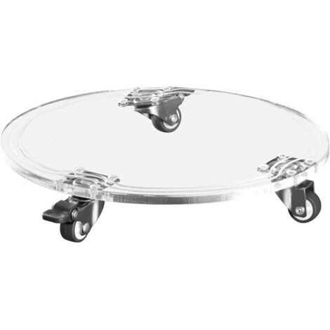 AHLSEN Porte plante a roulettes, plateau de jardinière mobile acrylique, support en pot à roulettes rond sur roues universelles, chariot à pot de plante pour de jardin intérieur extérieur ( Size : 20C