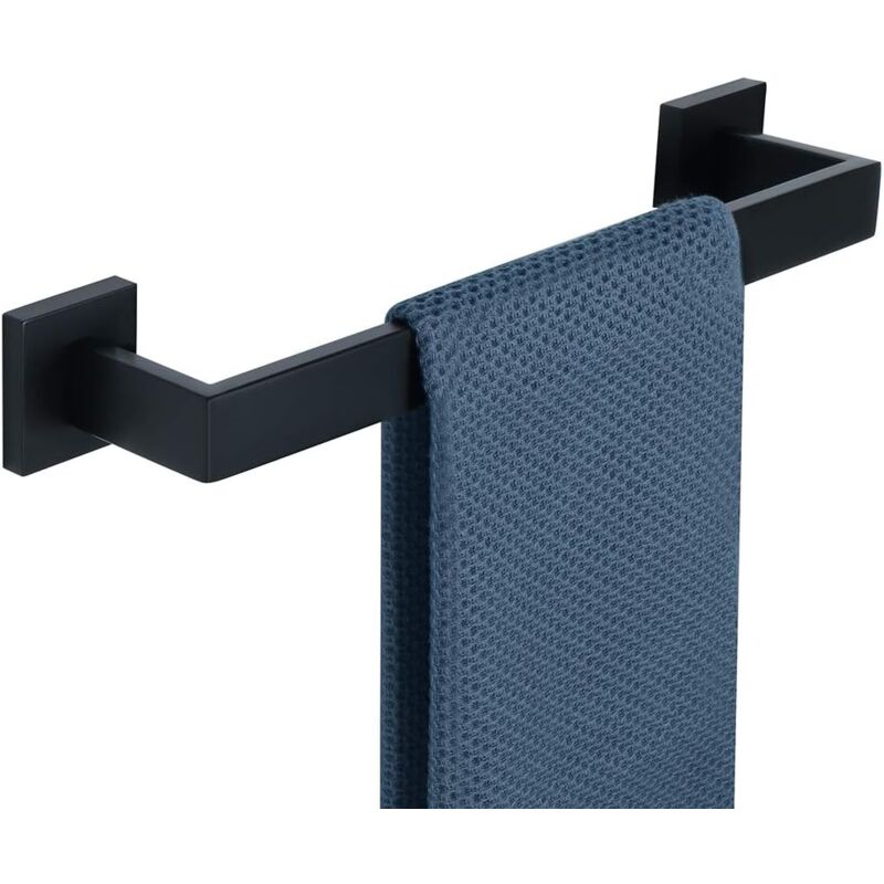 Ahlsen - Porte-Serviettes Mural Porte-Serviettes de Salle de Bain Porte-Serviettes 40 cm, Acier Inoxydable SUS304 Finition Noire Mate