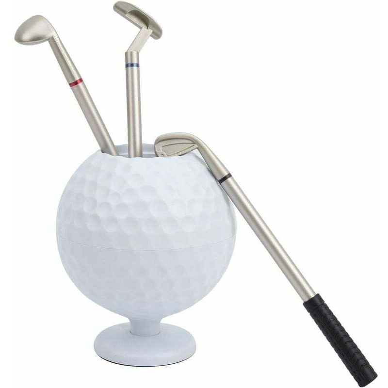 Ahlsen - Porte-Stylo de Golf, Trois stylos à Bille en Forme de Club de Golf avec Stylos en Forme de Clubs de Golf pour l'école de Bureau à Domicile