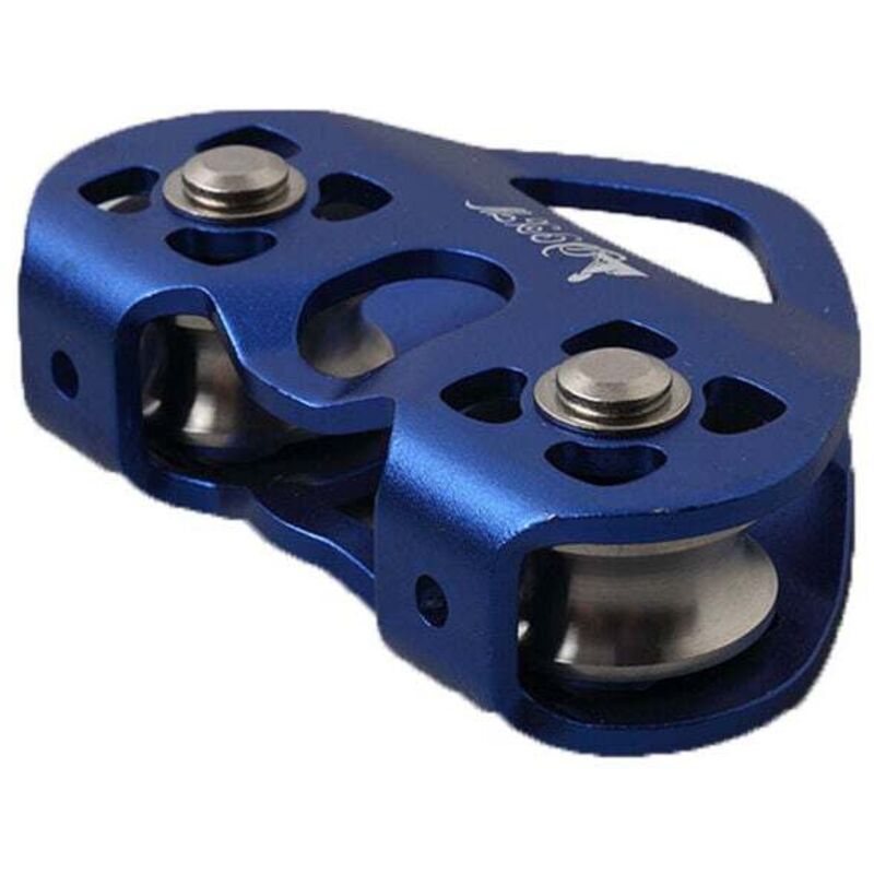 Poulie d'escalade 25 kN pour extérieur - Double poulie d'escalade - Double axe - Câble de sauvetage - Ahlsen