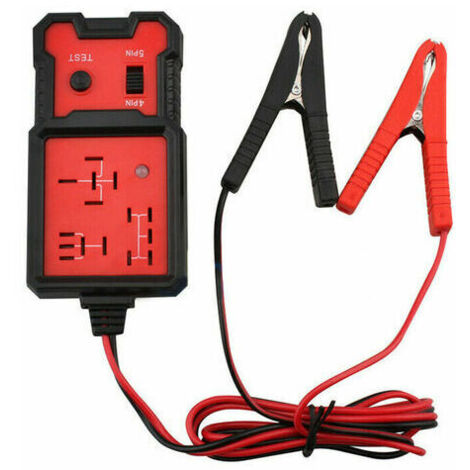 Ahlsen Probador de relés de automóvil, herramienta de diagnóstico de relés de automóviles, probador de relés electrónicos de 12 V, probador de baterías de automóviles con clips