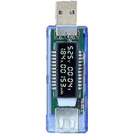 Ahlsen Probador de voltaje USB, probador de corriente digital, cargador, voltaje, corriente, velocidad, prueba de voltaje, medidor de potencia, probador, probador de corriente USB, probador de voltaje