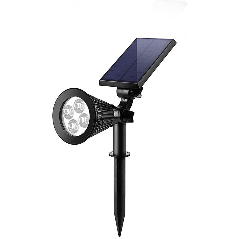 Projecteur solaire extérieur, lumière solaire led étanche IP65, projecteur solaire réglable, lumière solaire pour jardin, cour, allée, chemin - Ahlsen