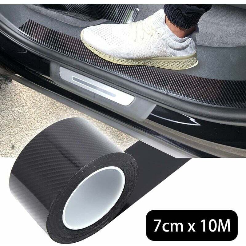 Protecteur De Seuil De Porte De Voiture, 7 x 10M Film Protecteur Universel Pour Bord De Porte, Autocollant Nano Colle En Fibre De Carbone Pour