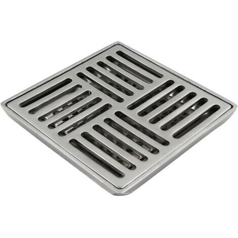 Ahlsen Quadratischer, geruchsdichter Duschablauf aus Edelstahl für Toiletten, Badezimmer, Küchen usw. (100 x 100 mm, Silber)