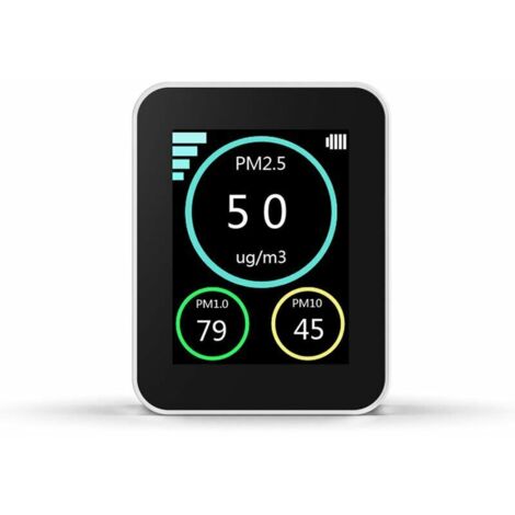 Ahlsen Qualite De L'Air Detecteur Tft Couleur Pm2,5 Ecran Pm1.0 Detecteurs De Particules P10 Haze Instrument, Blanc