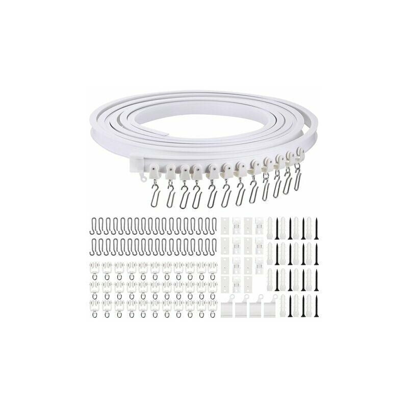 Ahlsen - Rail de rideau incurvé au plafond pliable de 5 mètres Rail de rideau incurvé flexible pour rail de rideau souple pour rail de rideau avec